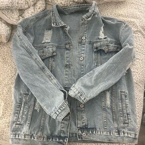 Men's Distressed Denim Jacket